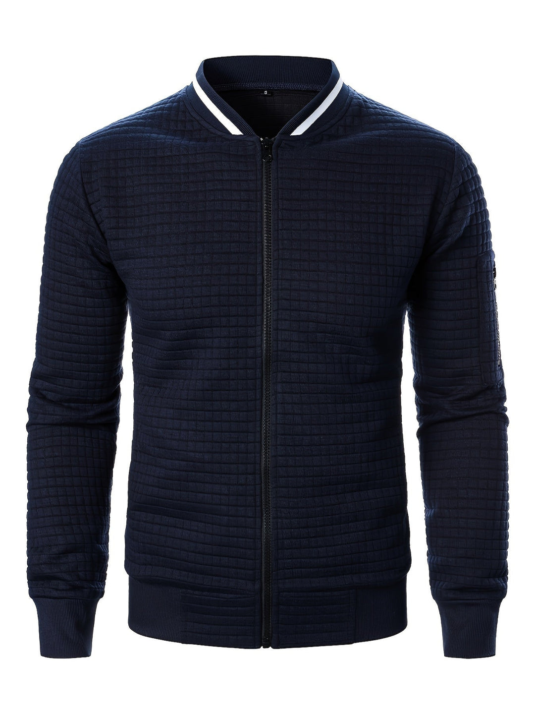 Sean | Textured Bomber Jacket with Ribbed Trim