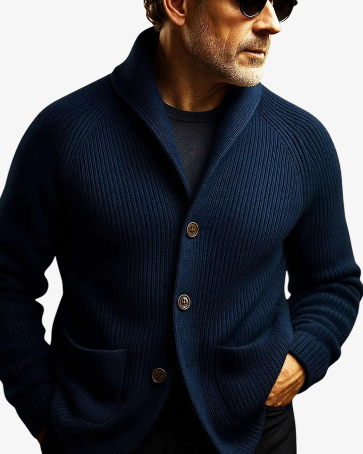 Robert | Tailored Button-Front Knit Cardigan