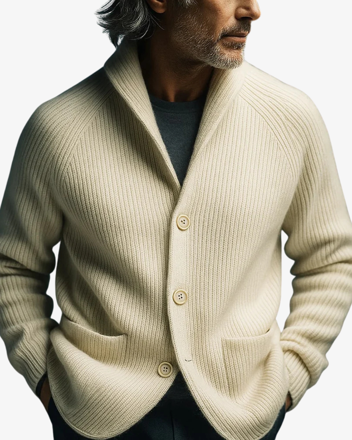 Robert | Tailored Button-Front Knit Cardigan