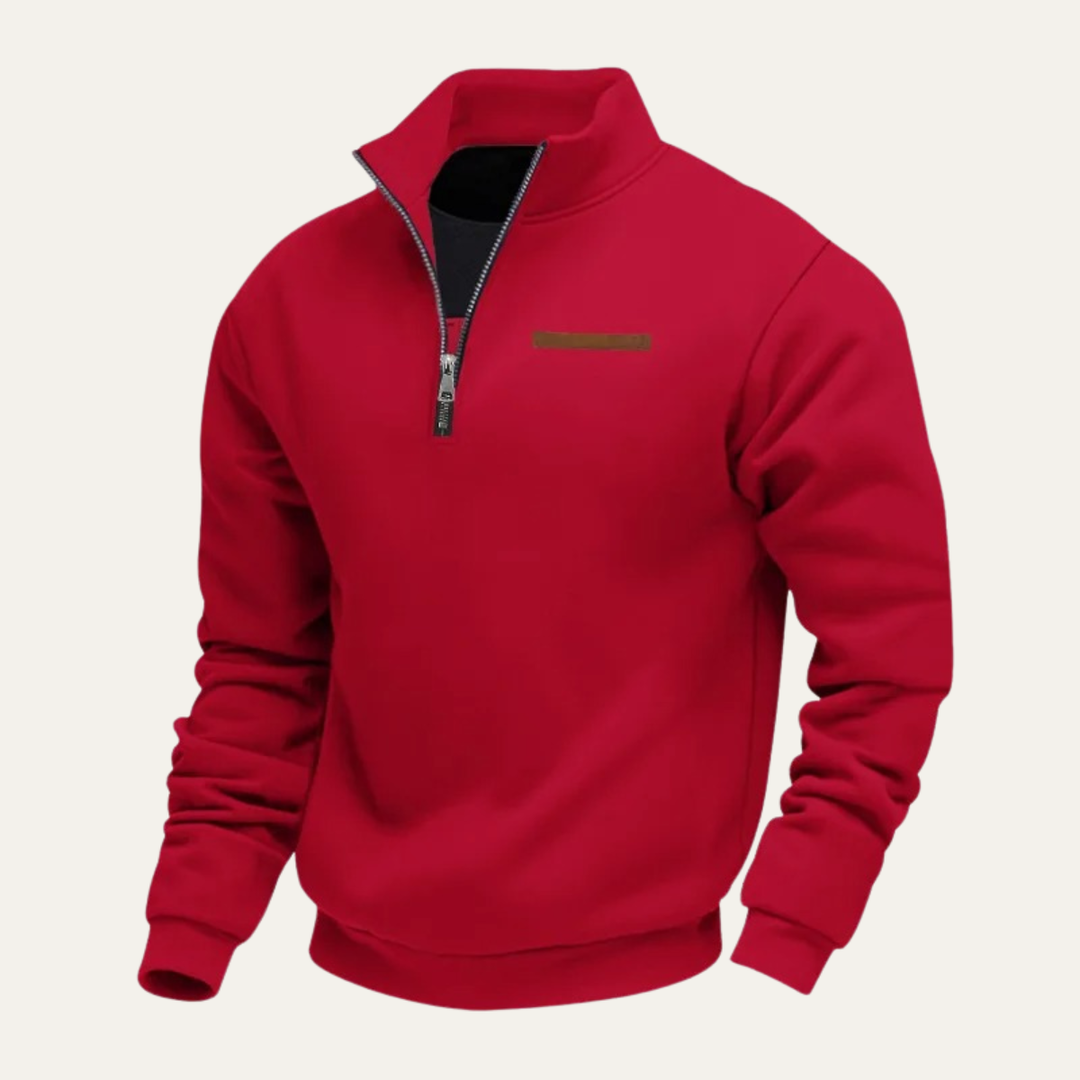 Edwin | Half-Zip Knit Jumper with Stand Collar
