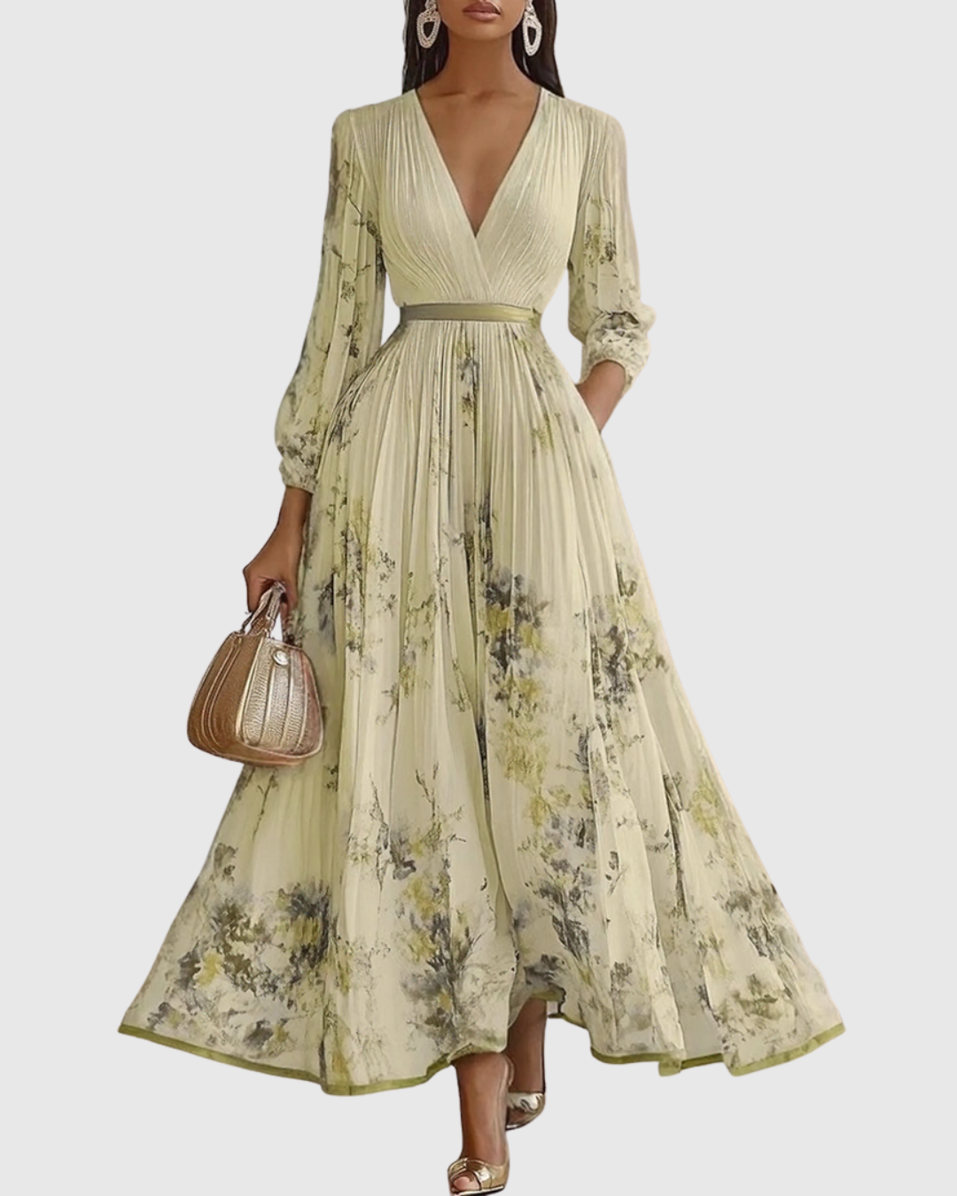 Rowella | Elegant Pleated Maxi Dress for Occasions