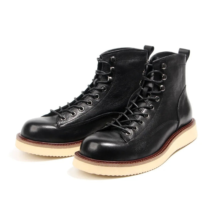 Henry | Lace-Up Ankle Boots with Contrast Sole