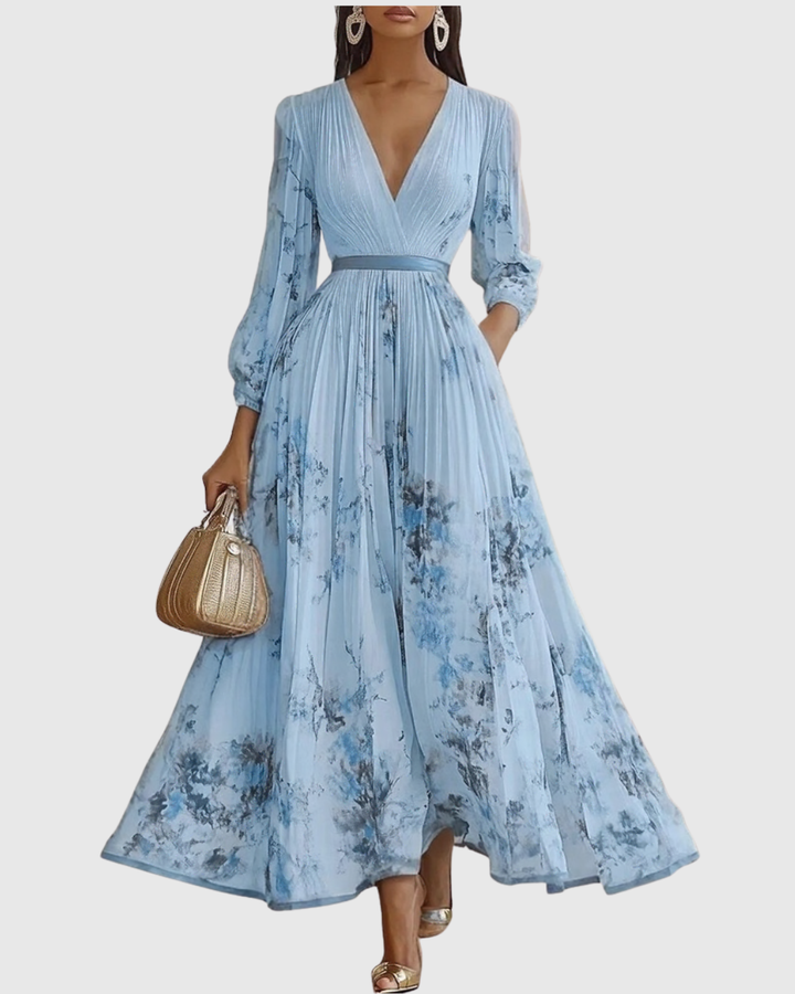 Rowella | Elegant Pleated Maxi Dress for Occasions