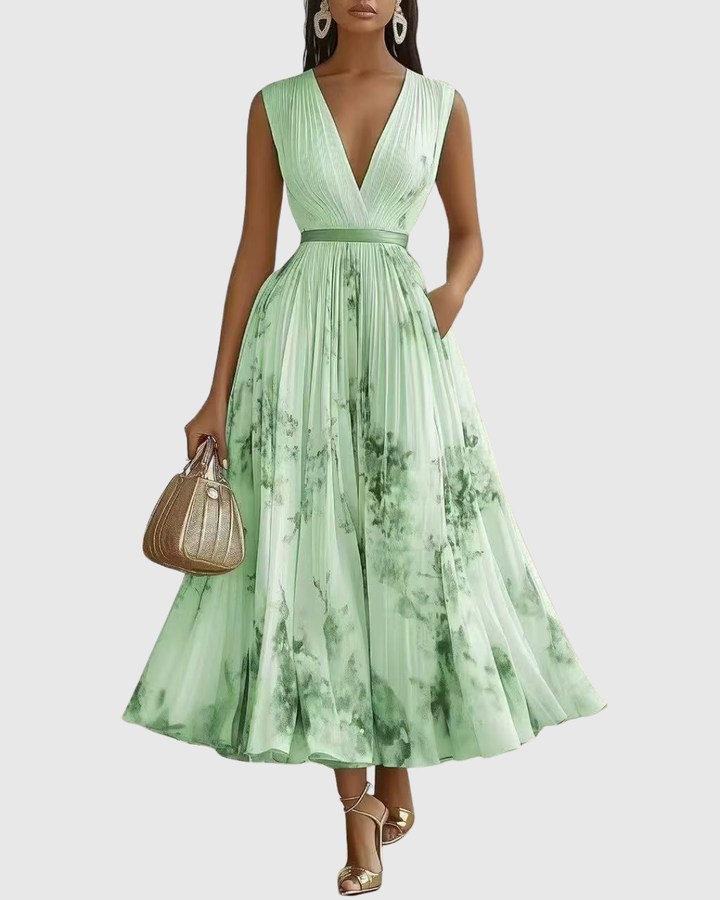 Rowella | Elegant Pleated Maxi Dress for Occasions