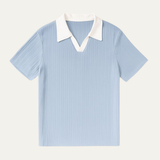 Men's Short Sleeve Knit Polo Shirt | Premium Comfort & Contrast Style