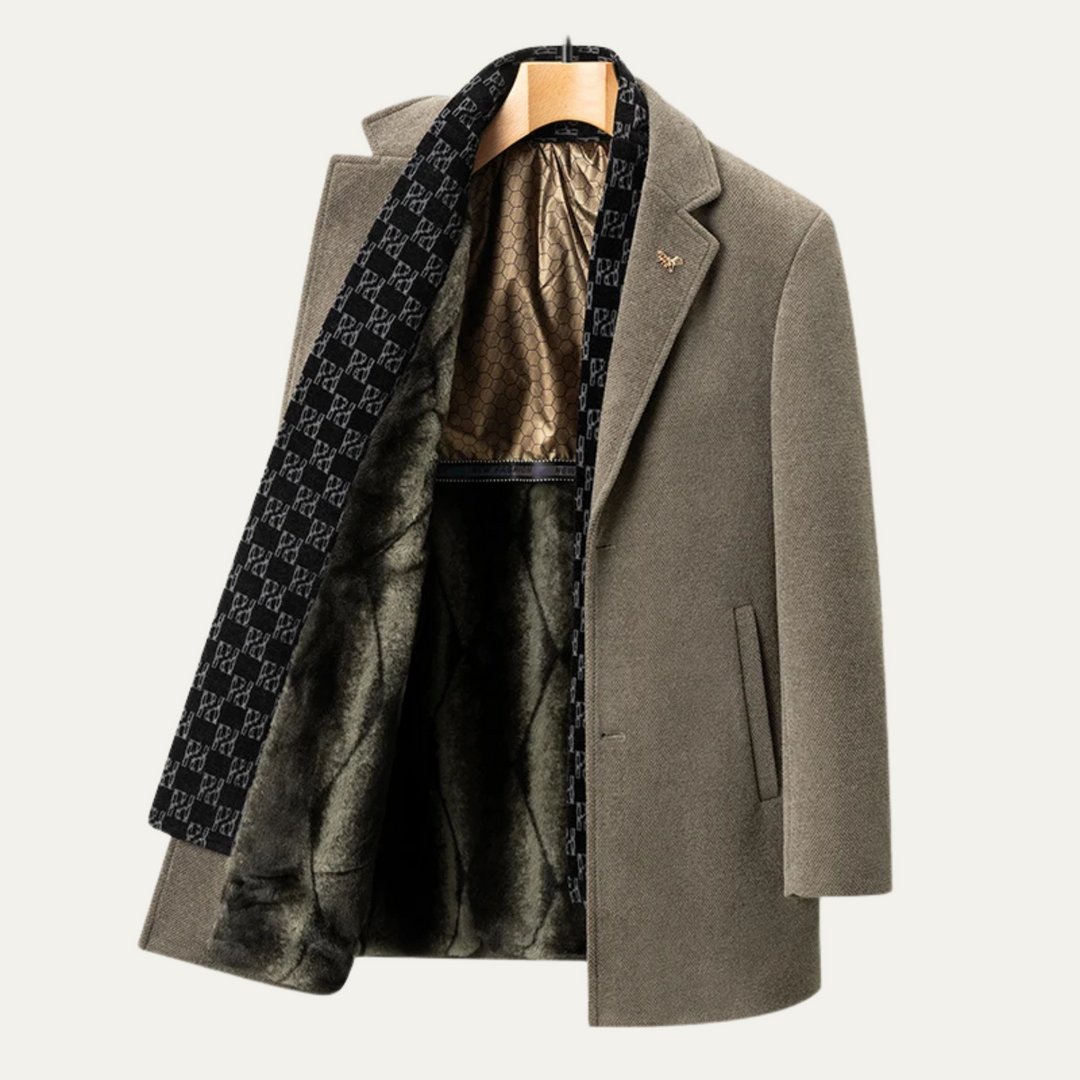 Kevin | Fur-Lined Winter Coat with Matching Scarf