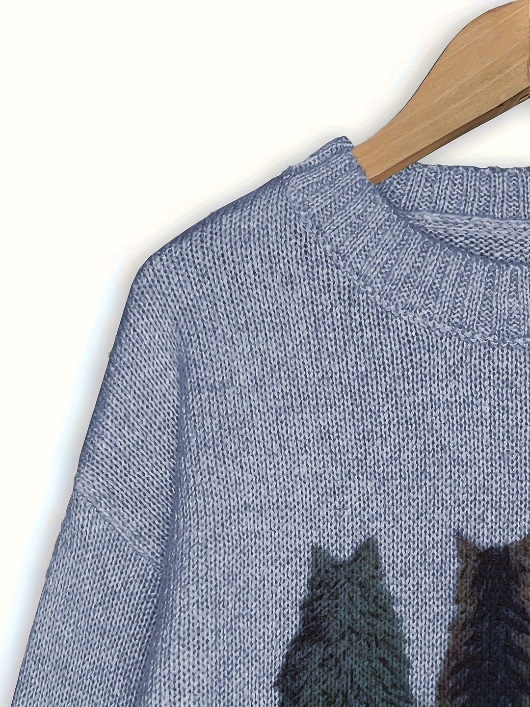 Caroline | Cat Print Knitted Jumper