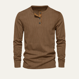 Men's Corduroy Henley Sweater | Ribbed Texture, Casual Comfort