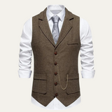 Men's Classic Tweed Suit Gilet | Timeless Sophistication