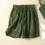Women's Floral Embroidered Shorts | Relaxed Fit with Soft Waistband