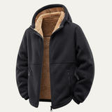 Men's Fleece Lined Hooded Winter Jacket | Warm Comfort, Classic Style