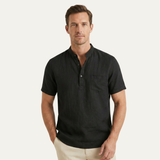 Men's Cotton Linen Henley Shirt | Lightweight Summer Comfort