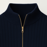 Men's Half Zip Ribbed Sweater | Classic Comfort & Versatile Style