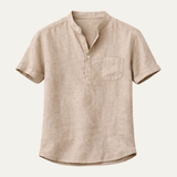 Men's Cotton Linen Henley Shirt | Breathable Summer Comfort