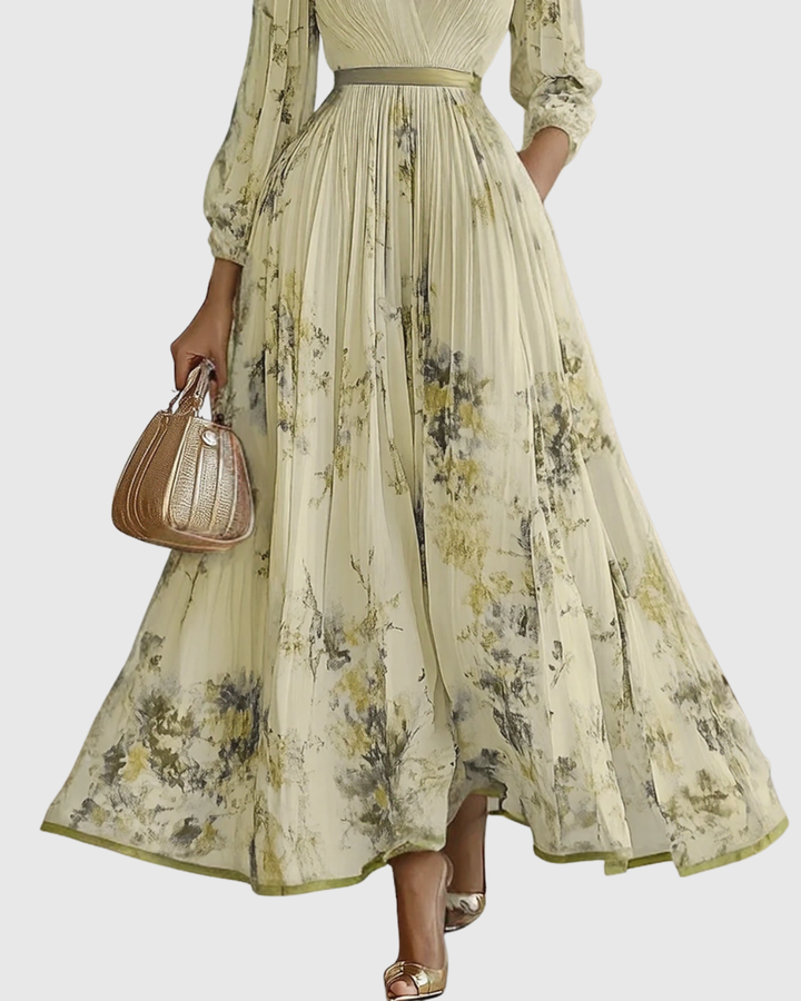 Rowella | Elegant Pleated Maxi Dress for Occasions