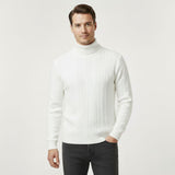 Men's Turtleneck Sweater | Warm Ribbed Cable Knit Style