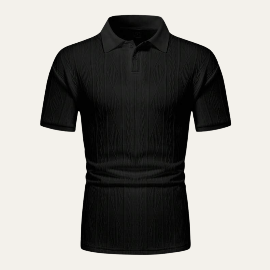 Julian | Textured Weave Button Polo Shirt