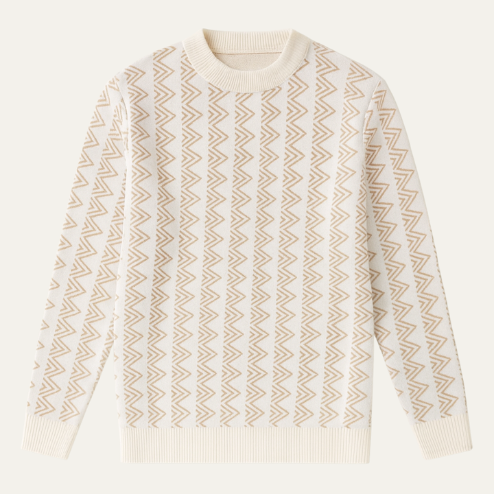 Ethan | Geometric Pattern Crew Neck Jumper