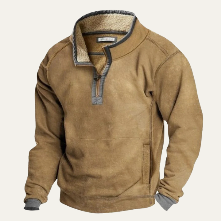 Rowan | Half-Button Winter Jumper with Stand Collar