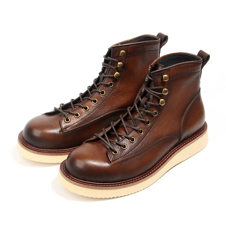 Henry | Lace-Up Ankle Boots with Contrast Sole