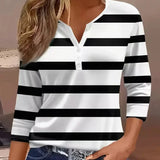 Striped V-Neck Top | Timeless Elegance with Modern Comfort
