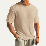 Men's Textured Casual T-Shirt | Vintage Style, Summer Comfort