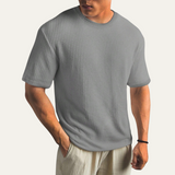 Men's Textured Casual T-Shirt | Vintage Style, Summer Comfort