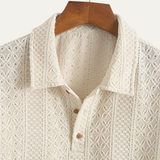 Men's Jacquard Textured Polo Shirt | Sophisticated Comfort