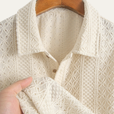 Men's Jacquard Textured Polo Shirt | Sophisticated Comfort