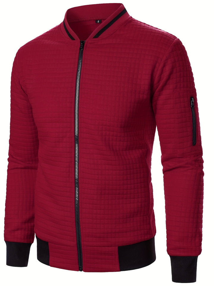 Sean | Textured Bomber Jacket with Ribbed Trim