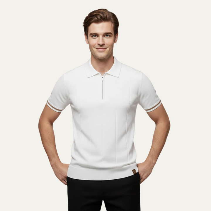 Glenn | Short Sleeve Zip-Neck Polo