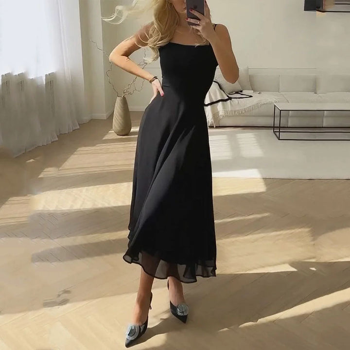 Hannah | Elegant Midi Dress with Square Neckline for Occasions