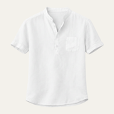 Men's Cotton Linen Henley Shirt | Breathable Summer Comfort