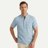 Men's Cotton Linen Henley Shirt | Lightweight Summer Comfort
