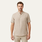 Men's Cotton Linen Henley Shirt | Breathable Summer Comfort