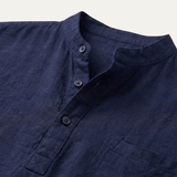 Men's Cotton Linen Henley Shirt | Lightweight Summer Comfort