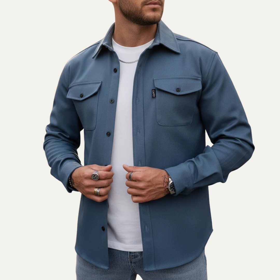 Evan | Cotton Blend Button-Up Shirt