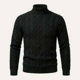 Men's Turtleneck Sweater | Warm Ribbed Cable Knit Style