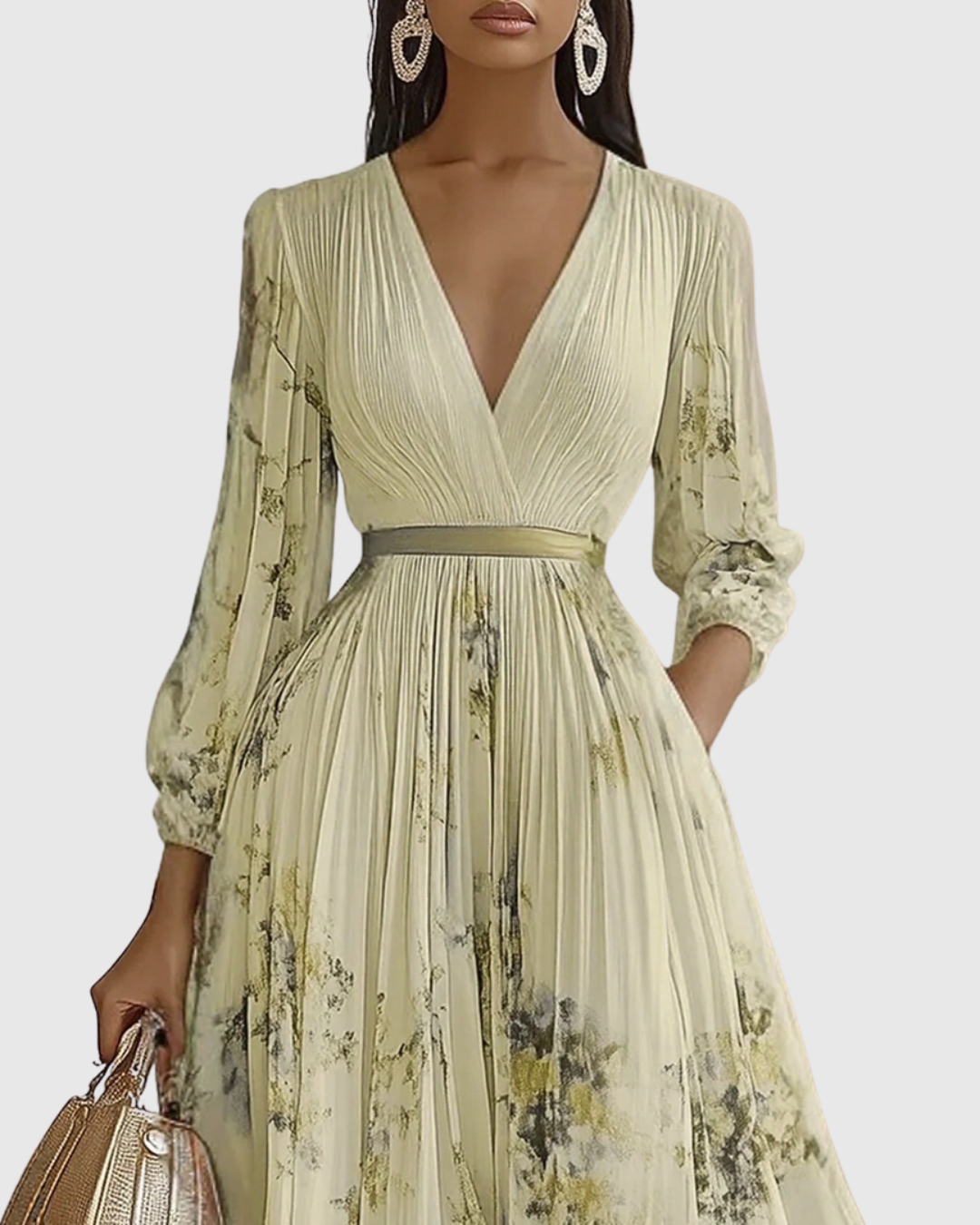Rowella | Elegant Pleated Maxi Dress for Occasions