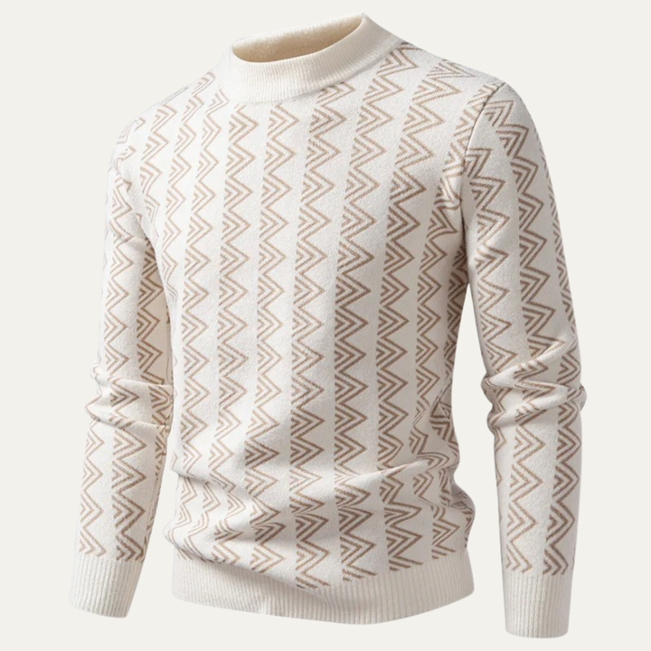 Ethan | Geometric Pattern Crew Neck Jumper