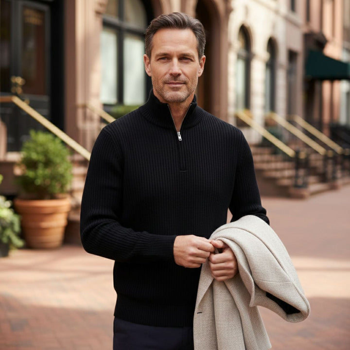 Tyler | Ribbed Knit Quarter-Zip Jumper