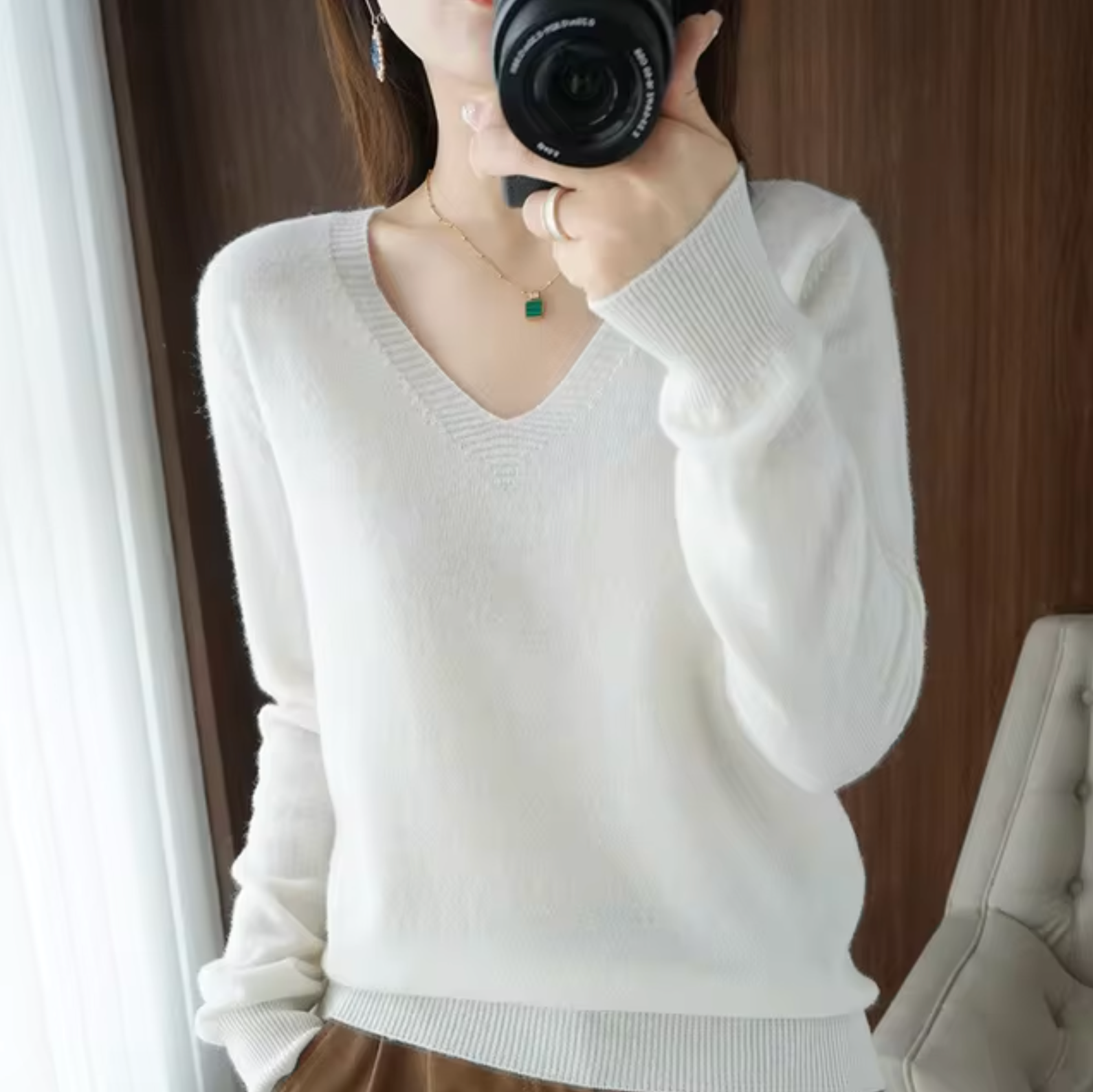 Premium Cashmere V-Neck Sweater | Luxurious Warmth, Timeless Elegance