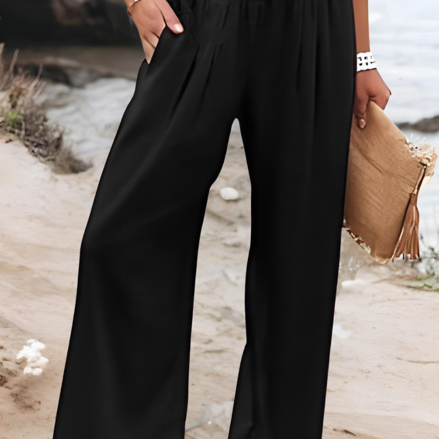 Wide-Leg Beach Pants | Flowing Lightweight Summer Style