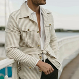 Men's Lightweight Striped Linen Shirt | Breezy Comfort, Effortless Style