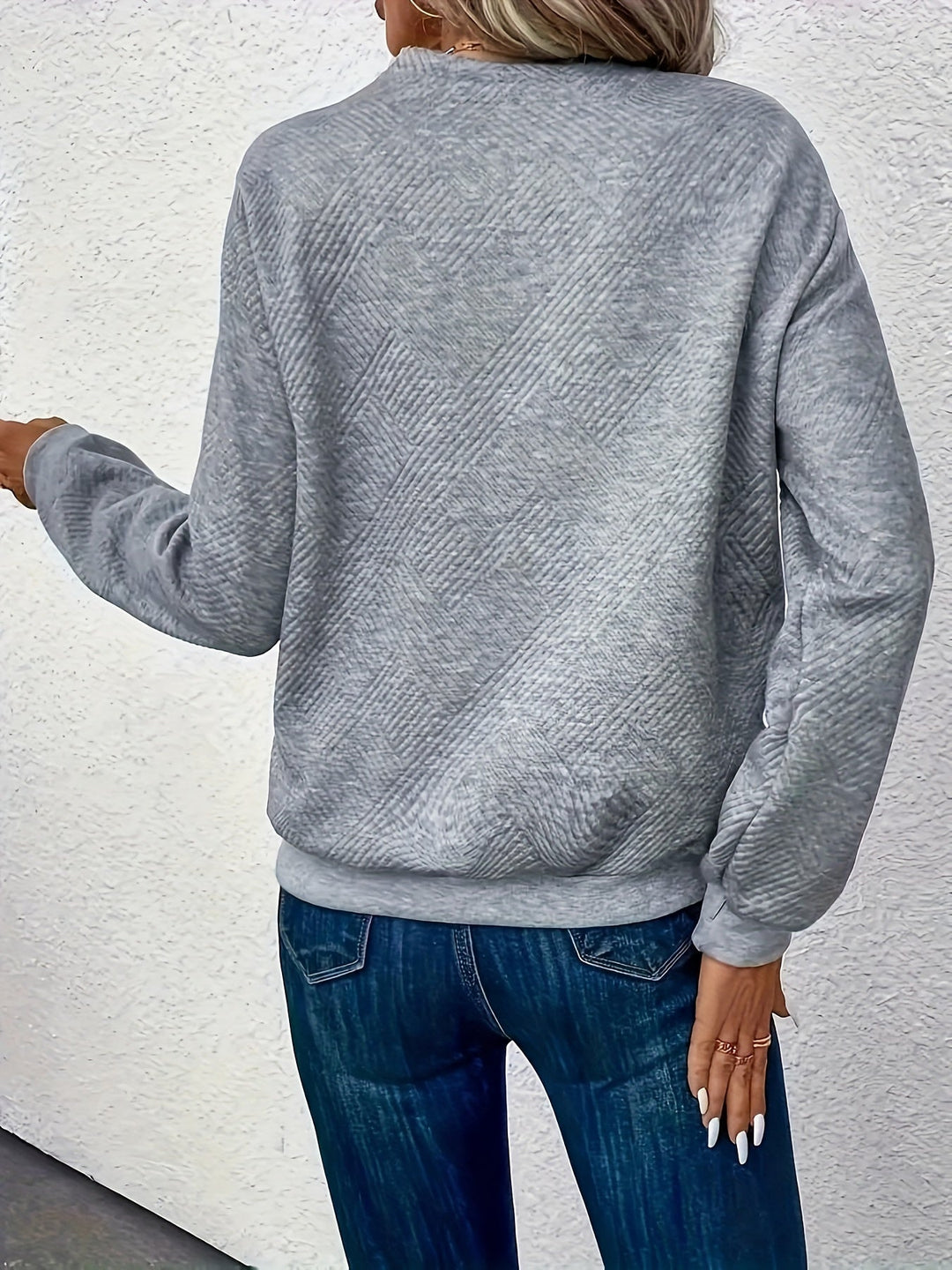 Sandra | Soft Knit Jumper with Asymmetric Button Neck