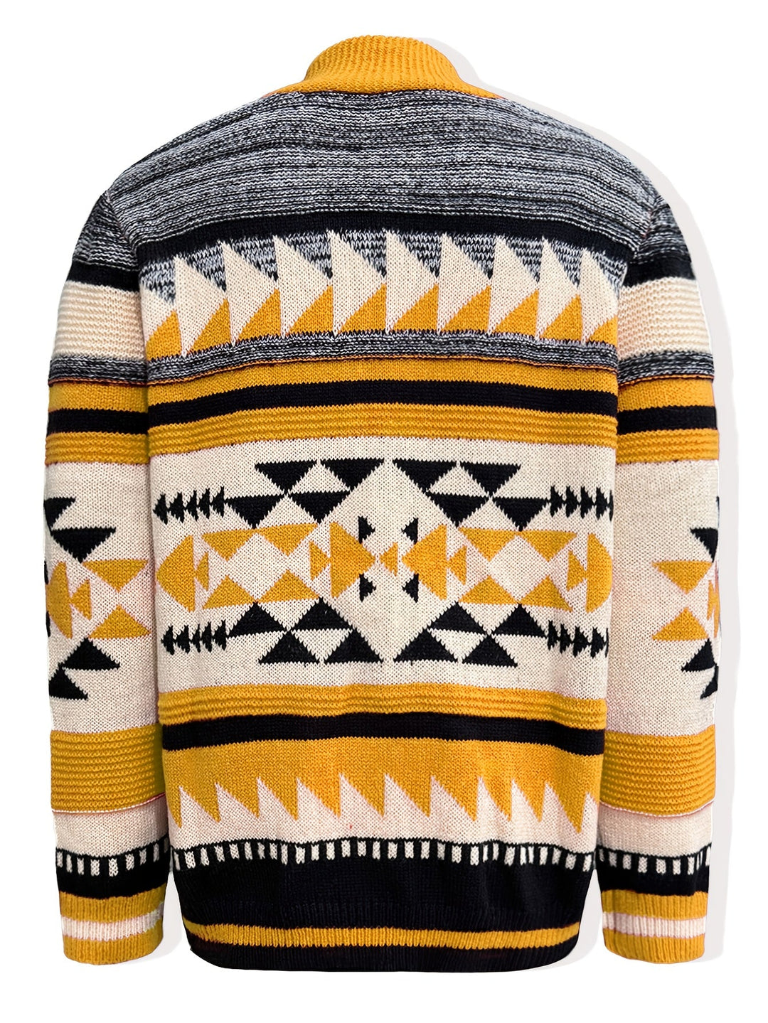 Daniel | Patterned Zip-Up Cardigan with Stand Collar