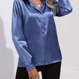 Satin Button-Down Blouse | Luxurious Feel, Professional Elegance