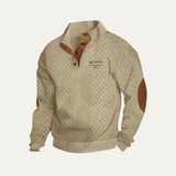 Men's Quarter Zip Sweater | Milano Knit with Elbow Patches