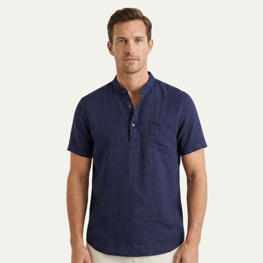 Leonard | Lightweight Cotton-Linen Henley