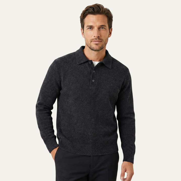 Shane | Cashmere-Blend Knitted Polo Jumper